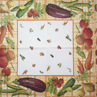 Салфетка для декупажа "Овощной орнамент", квадрат, размер 33х33 см, 3 слоя