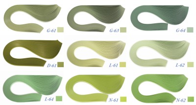 900 полос корейская бумага для квиллинга, зеленый микс, 116гр., ширина 5 мм, арт. 35GMIX05270 9 наборов зеленых оттенков корейской бумаги для квиллинга. В каждом наборе содержится 100 одноцветных полосок (5х270мм), 116 гр. Всего 900 полос. Оттенки G-61,G-63, G-64, D-61, L-61, L-62, L-64, N-61, N-62