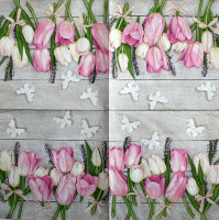 Салфетка для декупажа "Букетики с тюльпанами", 33х33 см, 3 слоя, арт. SDL-VITTO-014
