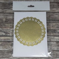 Заготовка: белая фактурная открытка 11,5х16,5 см с круглой золотистой вырубкой, арт. ZO-WH02
