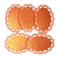 Фигурные бумажные вырубки "Мини овалы", оранжевое золото, 6х4,5 см, 5 шт., арт. QS-CR1241-05-1