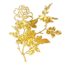 Фигурные бумажные вырубки "Роза с птичкой" золотые, 4 шт., 9,5х7,5 см, арт. QS-A-08001-02M