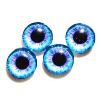 Стеклянные радужно-голубые глазки, 12 мм, 4 шт., арт. GL-1203