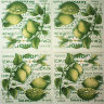 Салфетка для декупажа "Лимон", квадрат, размер 33х33 см, 3 слоя