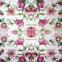 Салфетка для декупажа "Экзотические цветы", квадрат, размер 33х33 см, 3 слоя