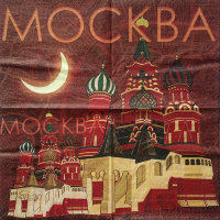 Салфетка для декупажа "Москва и собор Василия Блаженного", 33х33 см, 3 слоя, SDL-LMD-280418