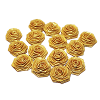 Бумажные цветы "Розочки", цвет яркое золото, диаметр 20 мм, 15 шт., арт. QS-R-020M