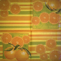 Салфетка для декупажа "Апельсины", квадрат, размер 33х33 см, 3 слоя