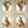 Салфетка для декупажа "Зайчик с морковкой на фоне в горошек", квадрат, размер 33х33 см, 3 слоя