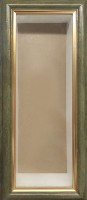 Глубокая рамка 3D - для квиллинга и объемных работ, багет зеленый с золотыми потертостями и золотым ободком без паспарту, 11х35х5см, арт. 994515281