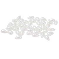 Декоративные полубусины "Бело-перламутровые капли" размер 8х5мм, 40шт.