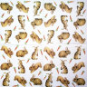Салфетка для декупажа "Зайцы с морковками", квадрат, размер 33х33 см, 3 слоя