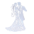 Фигурная бумажная вырубка "Жених и невеста-2", 1 шт., цвет белый или по запросу, 9х6 см, арт. QS-D169-01