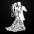 Фигурная бумажная вырубка "Жених и невеста-2", 1 шт., цвет белый или по запросу, 9х6 см, арт. QS-D169-01