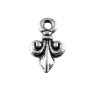 Шарм-подвеска посеребренная "Королевская лилия", 1 шт., 19х15х2 мм, арт. AL-51624