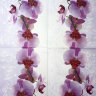 Салфетка для декупажа "Розовые орхидеи", квадрат, размер 33х33 см, 3 слоя