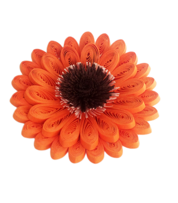 Квиллинг цветок оранжевый, d55мм, 1 шт., арт. QS-FL60-01 Квиллинг цветок оранжевый, d55мм, 1 шт., арт. QS-FL60-01. Диаметр около 60 мм. Осталось только приклеить на открытку или картину.