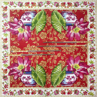 Салфетка для декупажа "Цветок в пиале", квадрат, размер 33х33 см, 2 слоя