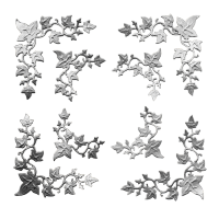 Фигурные бумажные вырубки "Уголки-1", серебро, 8 шт., арт. QS-CR1253-04