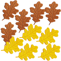 Фигурные бумажные вырубки "Листья дуба", желто-коричневые, 3х4см, 10 шт., арт. QS-A-08010-02