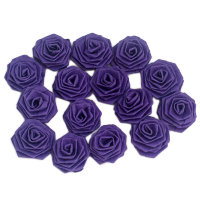 Бумажные цветы "Розочки", цвет фиолетовый темный, диаметр 20 мм, 15 шт., арт. QS-R-009