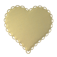 Фигурные бумажные вырубки "Кружевное сердце", золото, 9х9 см, 4 шт., арт. QS-MFD043-02-7
