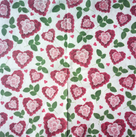 Салфетка для декупажа "Сердца из роз", квадрат, размер 33х33 см, 3 слоя