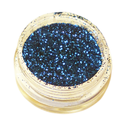 Блестки-глиттер, Р02-39 Синий-5 Рассыпчатые блестки-глиттер мелкой шестигранной фракции (0,02мм), в прозрачной баночке 1,5х3,0см