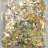 Пайетки голографические светло-золотые "Цветы", 14х14мм, арт. COL-SF02-56