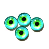 Стеклянные радужно-светло-голубые глазки, 10 мм, 4 шт., арт. GL-1012