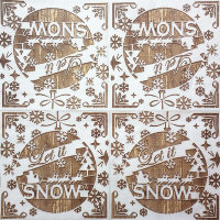 Салфетка для декупажа "Let it snow", квадрат, размер 33х33 см, 3 слоя, SDL-DUNI-008