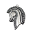 Шарм-подвеска посеребренная "Голова лошади", 1 шт., 27х38х3 мм, арт. AL-38002