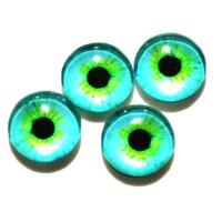 Стеклянные радужно-светло-голубые глазки, 12 мм, 4 шт., арт. GL-1212