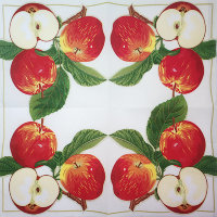 Салфетка для декупажа "Наливные яблочки", квадрат, размер 33х33 см, 2 слоя