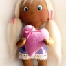 Набор для изготовления текстильной игрушки "Девочка блондинка с сердцем", 21см, "Angel's Story",арт. 007, Ваниль