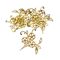 Фигурные бумажные вырубки "Букет из трех цветков", золото, 5,5х5,5 см, 5 шт., арт. QS-LR0251-02