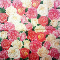 Салфетка для декупажа "Всё в розах", квадрат, размер 24х24 см, 2 слоя, арт. SDS-BUL002