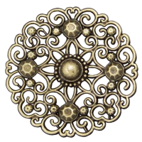 Шарм-подвеска бронзовая "Круглый орнамент", 1 шт., 49х49х5 мм, арт. AL-02411