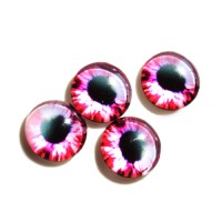 Стеклянные радужно-малиновые глазки, 10 мм, 4 шт., арт. GL-1010