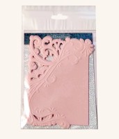 Фигурные бумажные вырубки "Кружевная салфетка-4", пастельный розовый, 13,5х9 см, 4 шт., арт. QS-LR0405-10