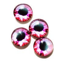 Стеклянные радужно-малиновые глазки, 12 мм, 4 шт., арт. GL-1210