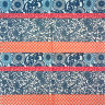 Салфетка для декупажа "Сине-красный орнамент", квадрат, размер 33х33 см, 3 слоя
