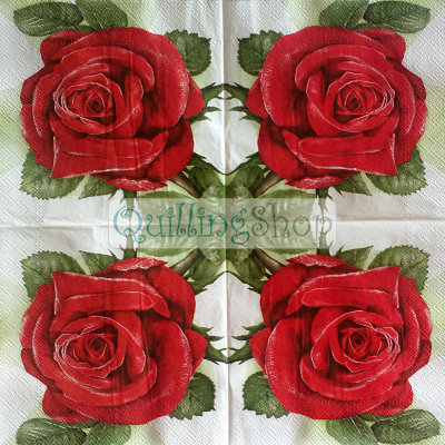 Салфетка для декупажа &quot;Красная роза&quot;, 25х25 см, 3 слоя, SDS-VITTO-002 Салфетка для декупажа "Красная роза", 25х25 см, 3 слоя, SDS-VITTO-002