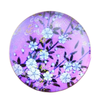 Кабошон "Цветы на малиновом", 1 шт., d=25 мм, 100 полос, арт. AL-G25-0261