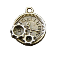 Шарм-подвеска бронзовая "Часики с шестиренками", 1 шт., 16х13х2 мм, арт. AL-51437