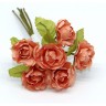 Декоративный букетик  персиковый, DKB149C, 6 цветков, диаметр цветка 2,4 см