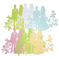Фигурные бумажные вырубки "Пара в цветах", микс, 6 шт., 8,5х6,5 см, арт. QS-A-02005-01