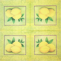 Салфетка для декупажа "Лимоны", квадрат, размер 33х33 см, 3 слоя SDL-CR001