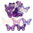 Дырокольные бумажные вырубки "Бабочки" фиолетовый микс, 32х45мм, 30 шт., арт. QS-515-001-01