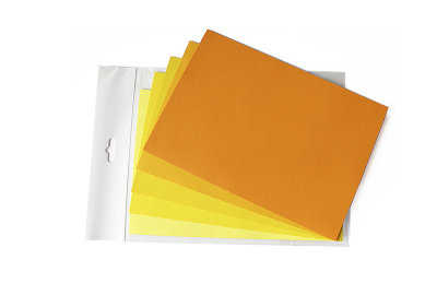 Листовая бумага для крупных элементов №25, 105х148мм желто-оранжевый микс, 5 желто-оранжевых тонов по 3 листа каждого тона, 15 листов, 105х148 мм, 130 гр.